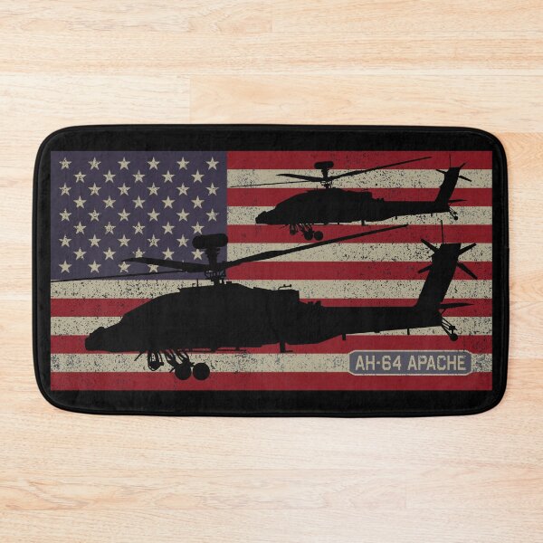 Item preview, AH-64 Apache Helicopters Vintage USA Flag designed and sold by MilitaryMart.