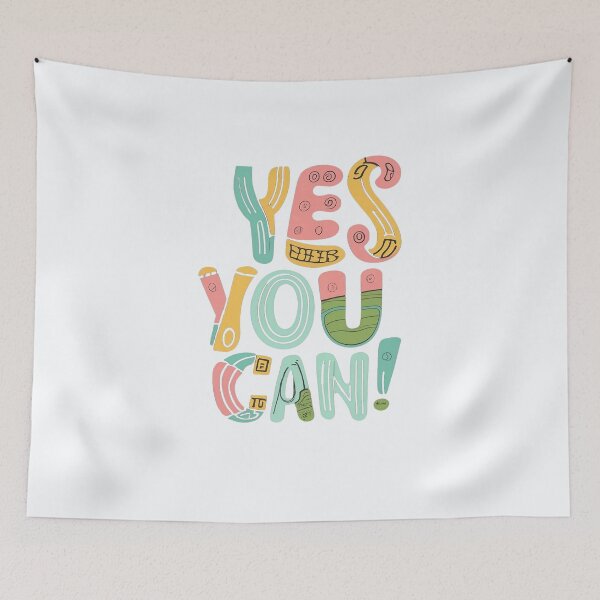Item preview, Yes you can! A constant reminder that, with perseverance and the right mindset, you can overcome any obstacle, reach your goals, and turn your dreams into reality. designed and sold by bubblylive.