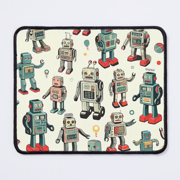 Item preview, Retro Tin Toy Robots Pattern designed and sold by ArtFactoryAI.