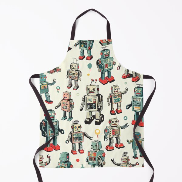 Item preview, Retro Tin Toy Robots Pattern designed and sold by ArtFactoryAI.
