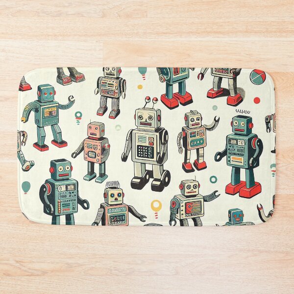 Item preview, Retro Tin Toy Robots Pattern designed and sold by ArtFactoryAI.