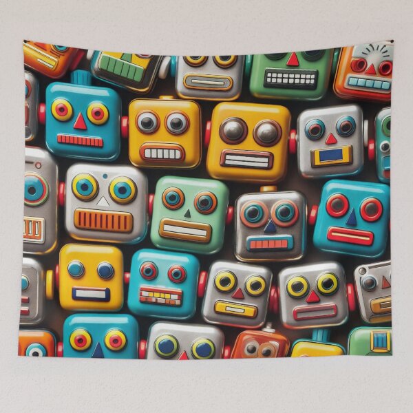 Item preview, Robot Head Pattern designed and sold by ArtFactoryAI.