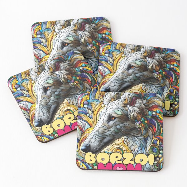 Item preview, Borzoi mom, stained glass. I love borzois. designed and sold by MrPila.