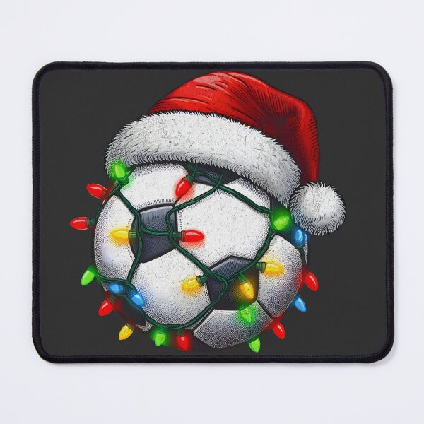 Item preview, Christmas Football - Santa Hat Soccer Ball Christmas Lights Soccer Fans designed and sold by BeansterNL.