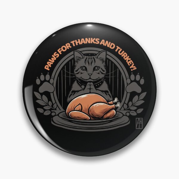 Item preview, Paws for thanks – and turkey! - Give thanks - Cat and Thanksgiving designed and sold by ArtProjectShop.