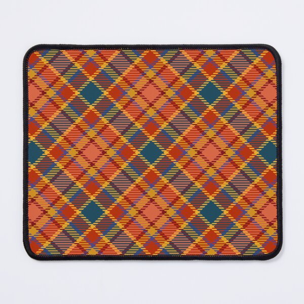 Item preview, Orange and blue checkered plaid pattern designed and sold by Osting.