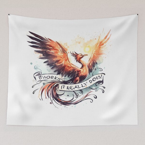 Item preview,  It Works, It Really Does! Soar from the Flames Phoenix Reborn AA Recovery T-Shirt  designed and sold by lamp148.