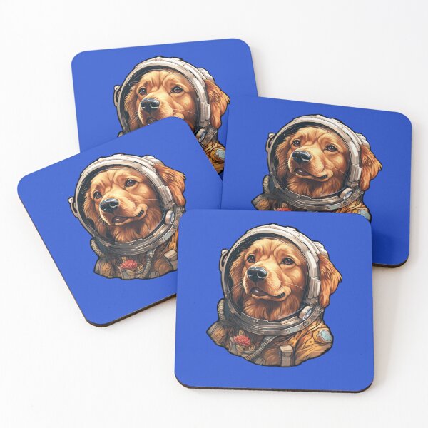 Item preview, Astronaut Golden Retriever Astro Dog space Helmet Dog sticker designed and sold by ChrisM63.