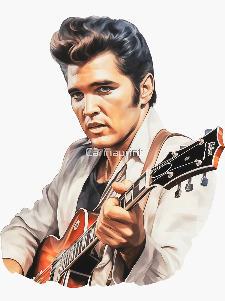 Elvis Presley Playing offers Guitar Watercolor Oil Painting King of Rock n Roll Print