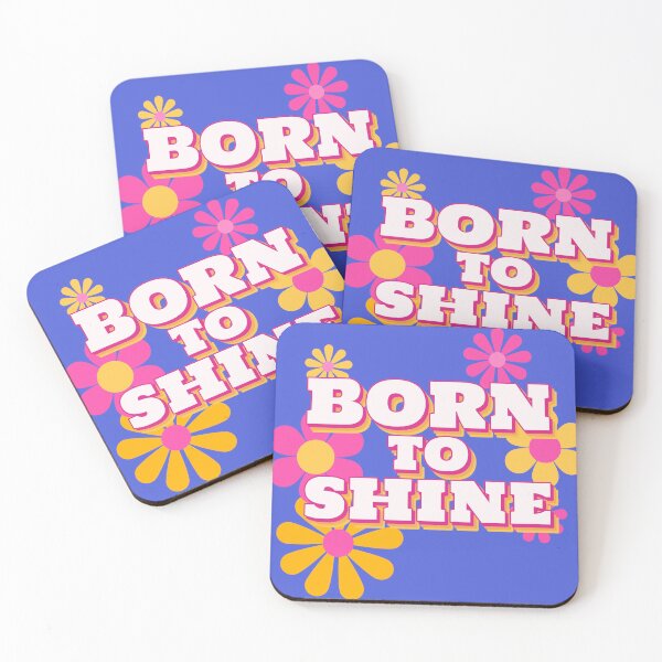 Item preview, "Born to Shine" Positive Quote, Retro Style Quote designed and sold by Mariana Piana.