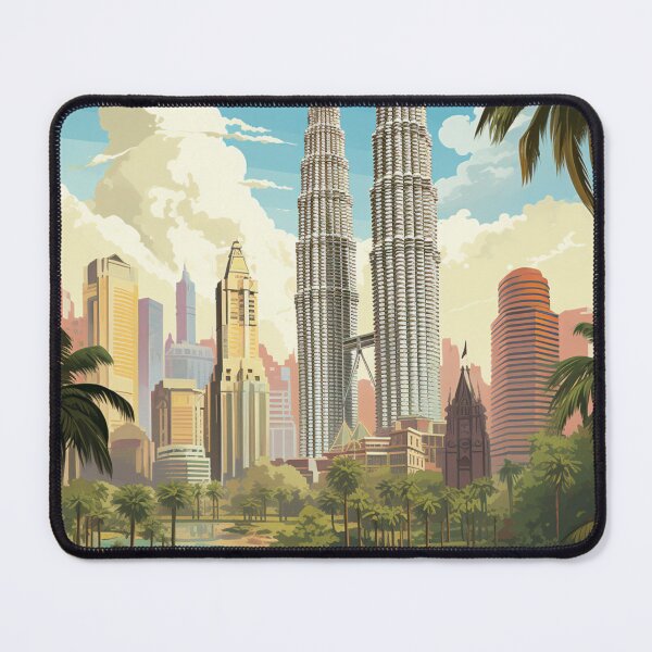 Item preview, A Vintage Travel Illustration of Kuala Lumpur - Malaysia  designed and sold by GoodOldVintage.