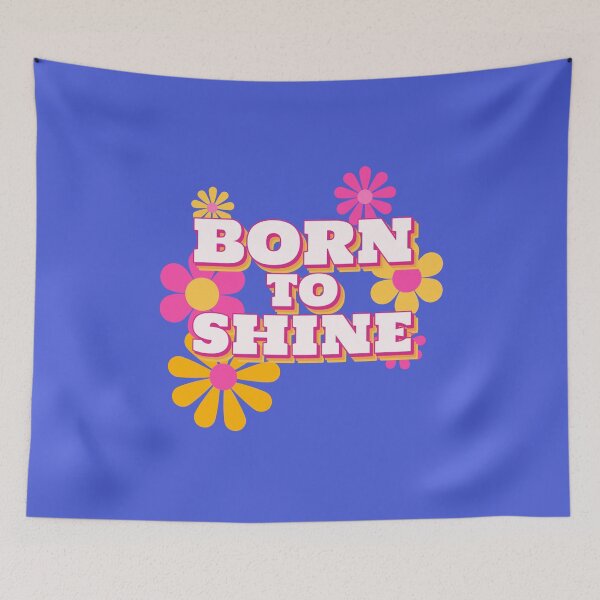 Item preview, "Born to Shine" Positive Quote, Retro Style Quote designed and sold by Mariana Piana.