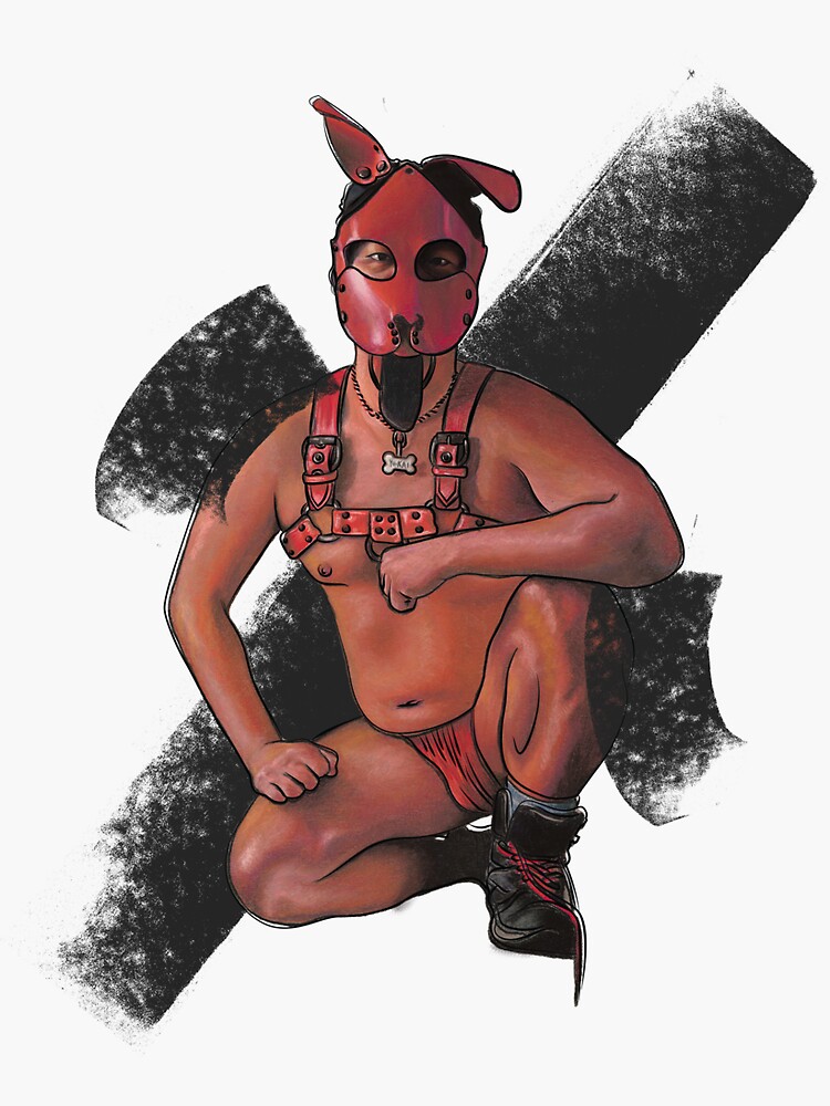 Thumbnail 3 of 3, Sticker, Leather Pup designed and sold by CheckHIMOut.