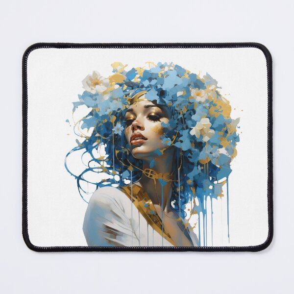 Item preview, Blu floral lady designed and sold by Rosaliartbook.