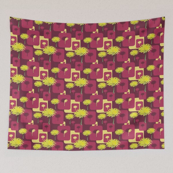 Item preview, Mod Dandelions with Magenta on Magenta Repeat 5748 designed and sold by Art in My Loft.