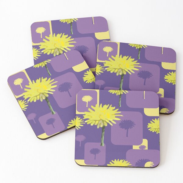 Item preview, Mod Dandelions with Purple on Purple Repeat 5748 designed and sold by Art in My Loft.