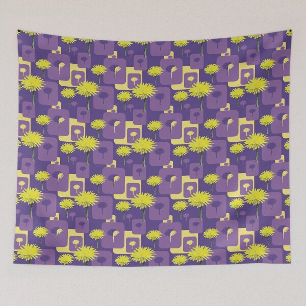 Item preview, Mod Dandelions with Purple on Purple Repeat 5748 designed and sold by Art in My Loft.