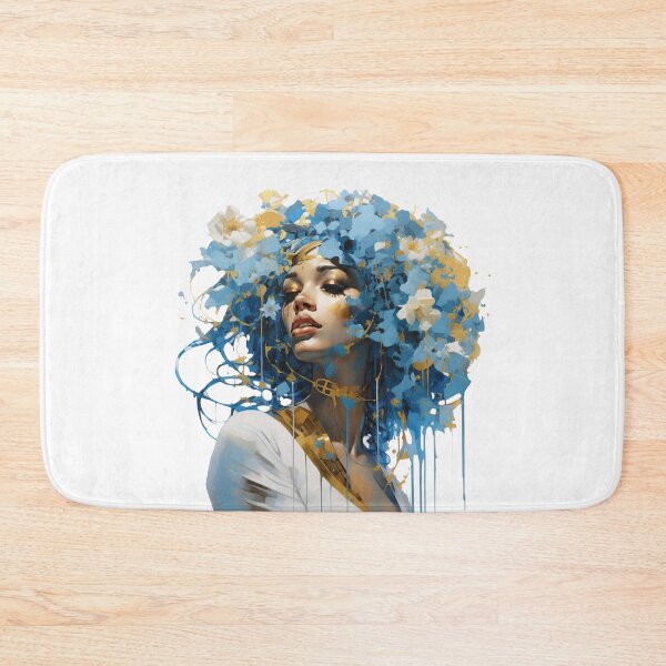 Item preview, Blu floral lady designed and sold by Rosaliartbook.