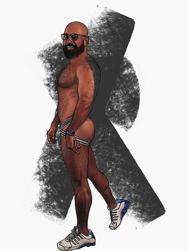 Thumbnail 3 of 3, Sticker, Muscle Dude designed and sold by CheckHIMOut.