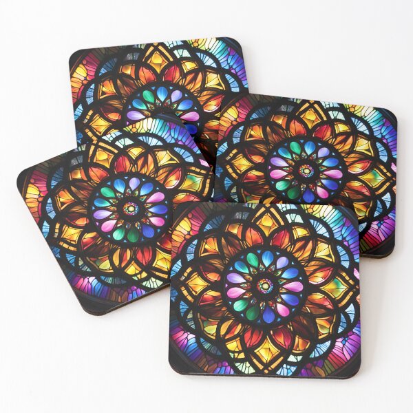 Item preview, Kaleidoscopic stained glass flower window! designed and sold by Zen-Hues.