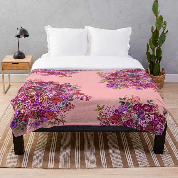 Aperçu de l'œuvre Fleurs rétro assorties rose créée et vendue par NineSketch.