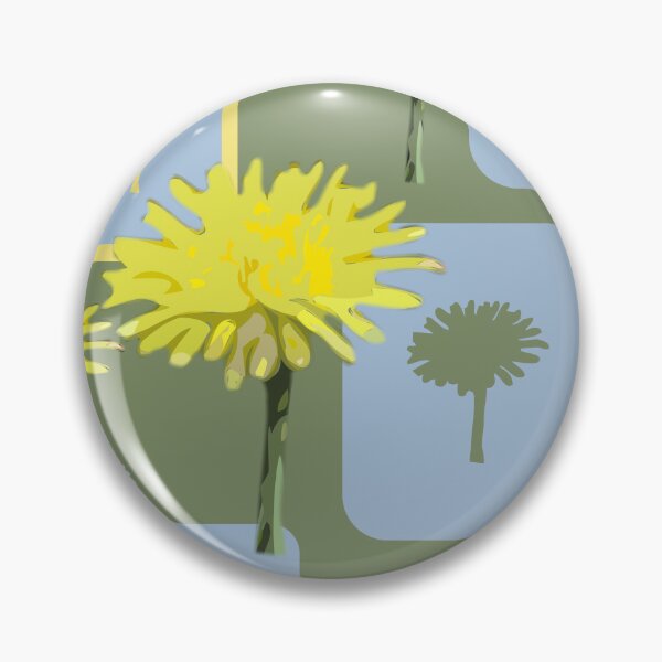 Item preview, Mod Dandelions with Blue on Green Repeat 5748 designed and sold by Art in My Loft.