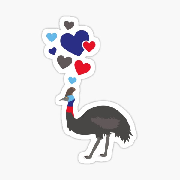 Item preview, Cute Cassowary With Hearts designed and sold by eternallygifted.