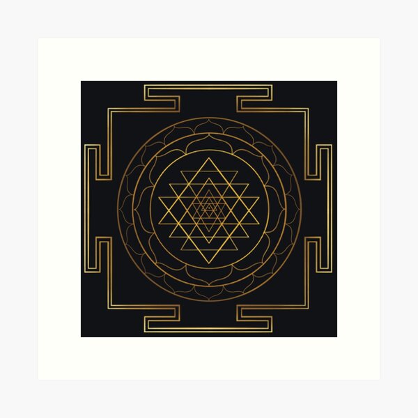 Item preview, Shri Yantra Gold Line Mandala designed and sold by EsotericQT.
