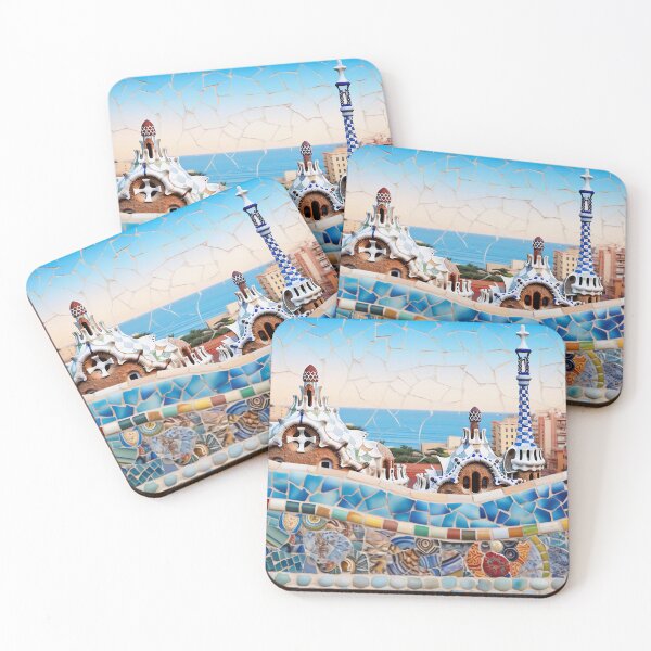 Item preview, Sea view mosaic inspired by Gaudi Park Guell Barcelona Spain designed and sold by LolioGifts.