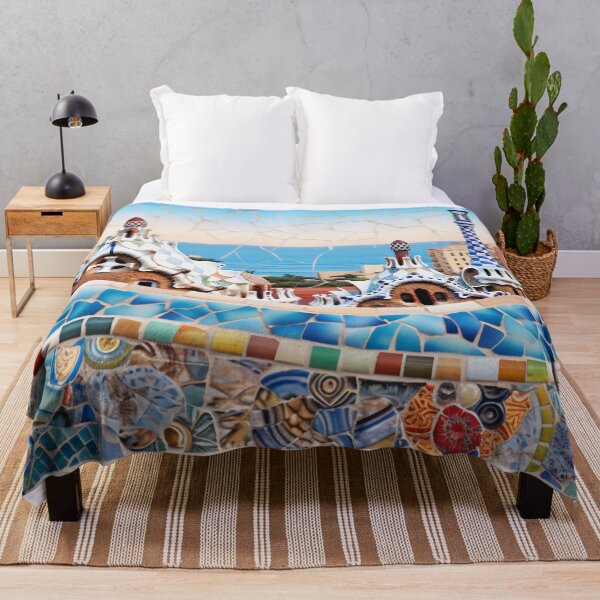 Item preview, Sea view mosaic inspired by Gaudi Park Guell Barcelona Spain designed and sold by LolioGifts.