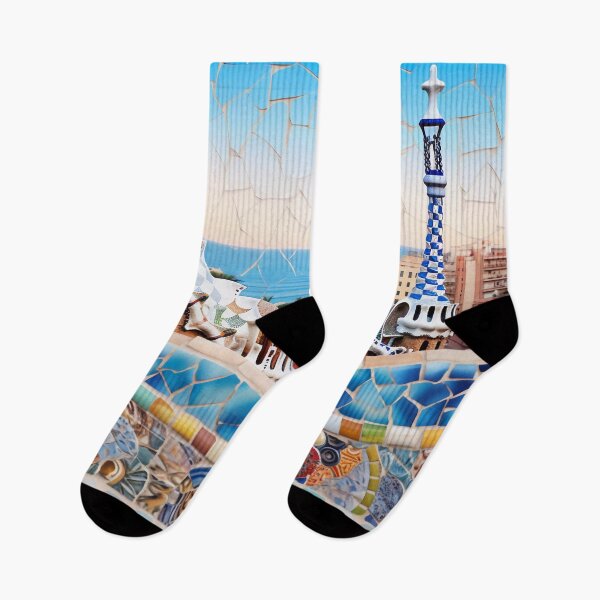 Item preview, Sea view mosaic inspired by Gaudi Park Guell Barcelona Spain designed and sold by LolioGifts.