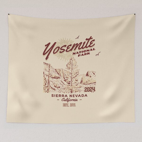 Item preview, Yosemite National Park Vintage Design Sierra Nevada California designed and sold by WanderQuestCo.