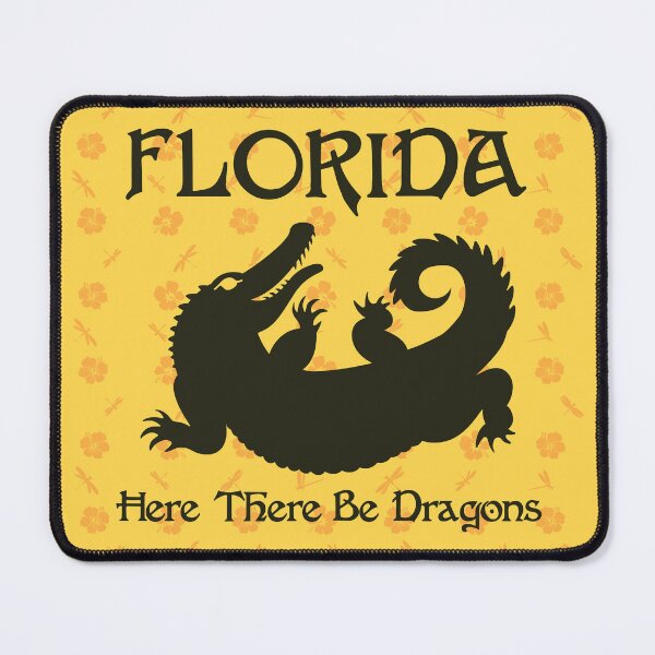 Item preview, Florida Alligator Here There Be Dragons (Dark Text) designed and sold by GatorDesign.