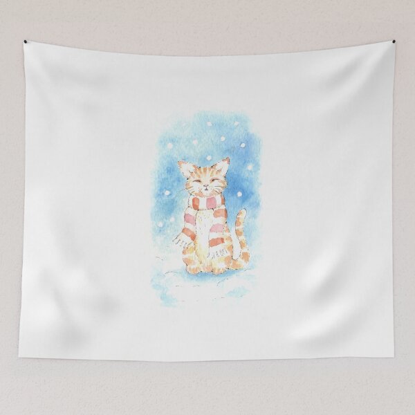 Item preview, Winter Cat Watercolour designed and sold by Brett Miley.