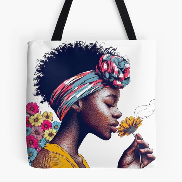 Item preview, A girl smelling the scent of flowers. designed and sold by growing-mom.
