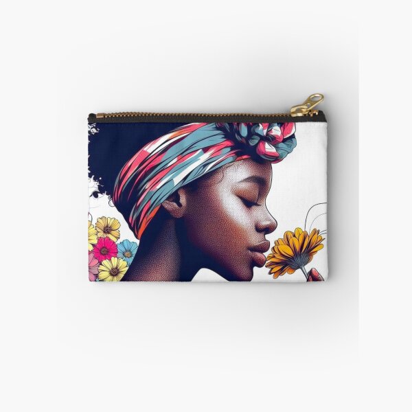 Item preview, A girl smelling the scent of flowers. designed and sold by growing-mom.