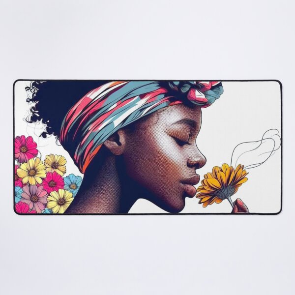 Item preview, A girl smelling the scent of flowers. designed and sold by growing-mom.