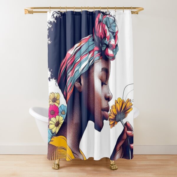 Item preview, A girl smelling the scent of flowers. designed and sold by growing-mom.