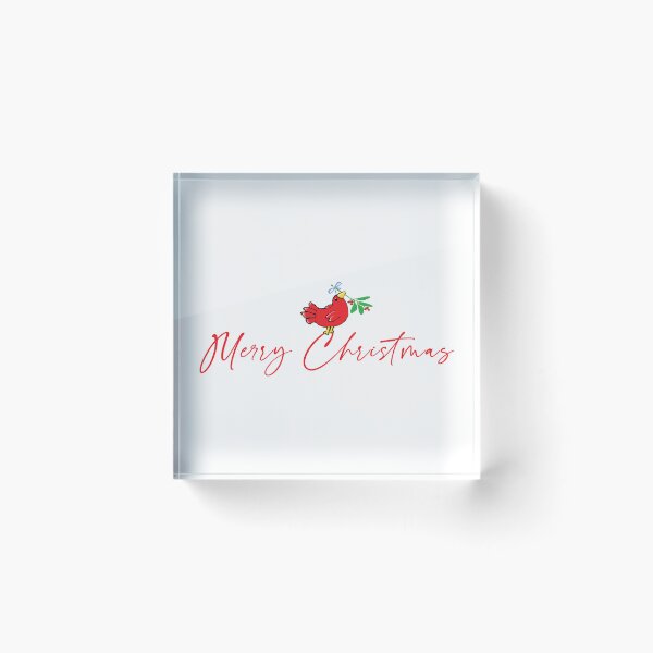Item preview, Merry Christmas Red Bird with Mistletoe designed and sold by sfernleaf.