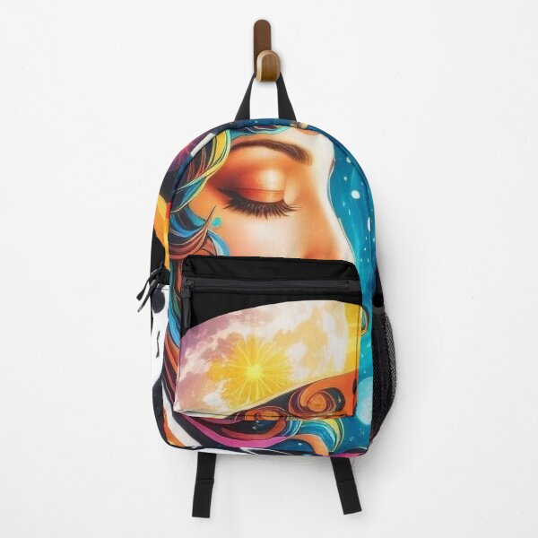 Item preview, Colorful Rainbow Esoteric Celestial Moon Inspired Woman Aesthetic  designed and sold by SassyArtistry.
