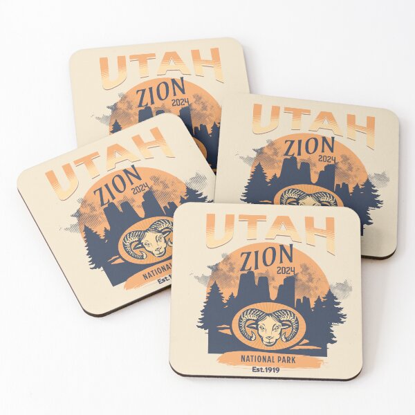 Item preview, Zion National Park Vintage Design Utah designed and sold by WanderQuestCo.