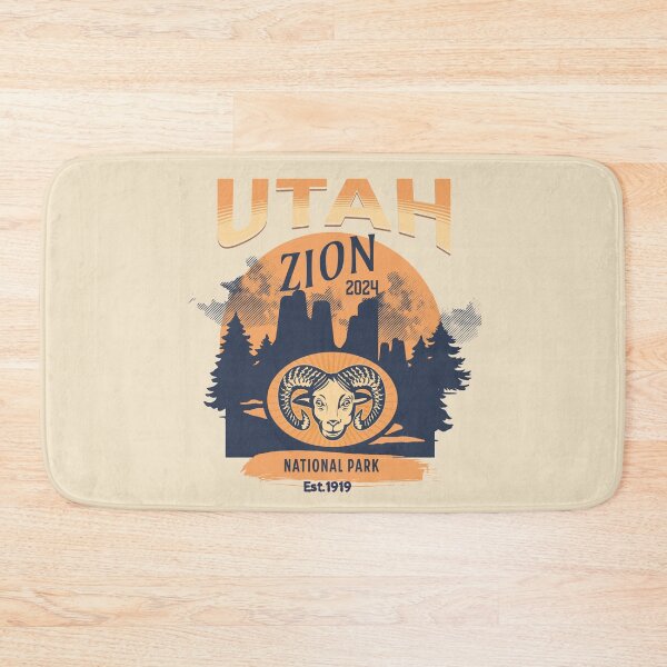 Item preview, Zion National Park Vintage Design Utah designed and sold by WanderQuestCo.