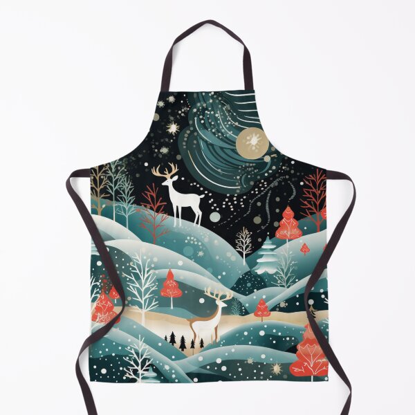 Item preview, Magical Winter Landscape with Full Moon and Reindeer designed and sold by AgathaZolastore.
