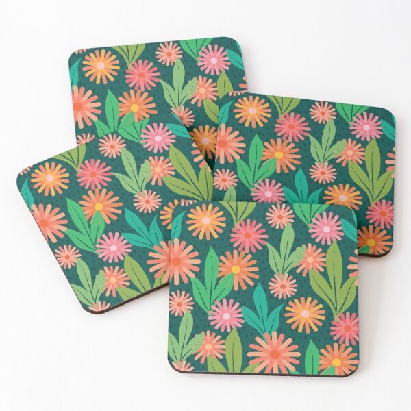 Item preview, Mini Daisies Random Spread on Teal Green designed and sold by PaisleyMcNoodle.