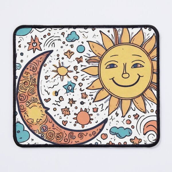 Item preview, Hand Draw Art | Cute Sun And Crescent Moon designed and sold by Hagar Rabee.
