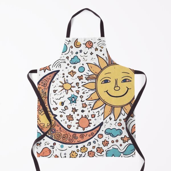 Item preview, Hand Draw Art | Cute Sun And Crescent Moon designed and sold by Hagar Rabee.