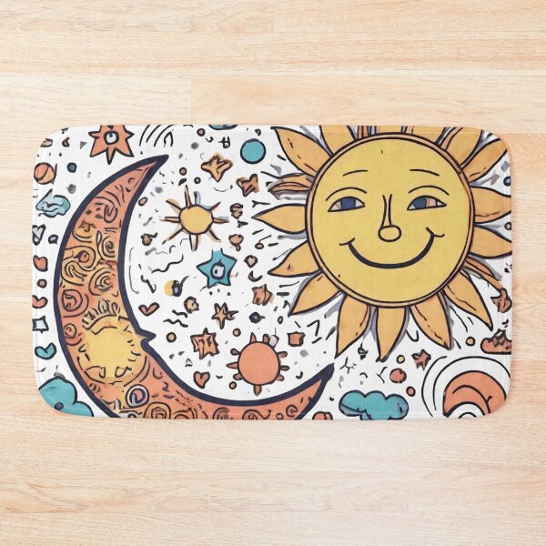 Item preview, Hand Draw Art | Cute Sun And Crescent Moon designed and sold by Hagar Rabee.