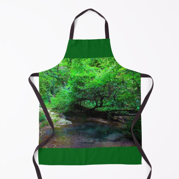 Item preview, Scenery in Sarnano near Pozze dell'Acquasanta with water, trunks, foliage, sunlight designed and sold by Kristina Drozd.