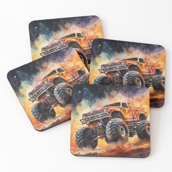 Item preview, Orange Monster Truck Watercolor designed and sold by Samuelsboro.