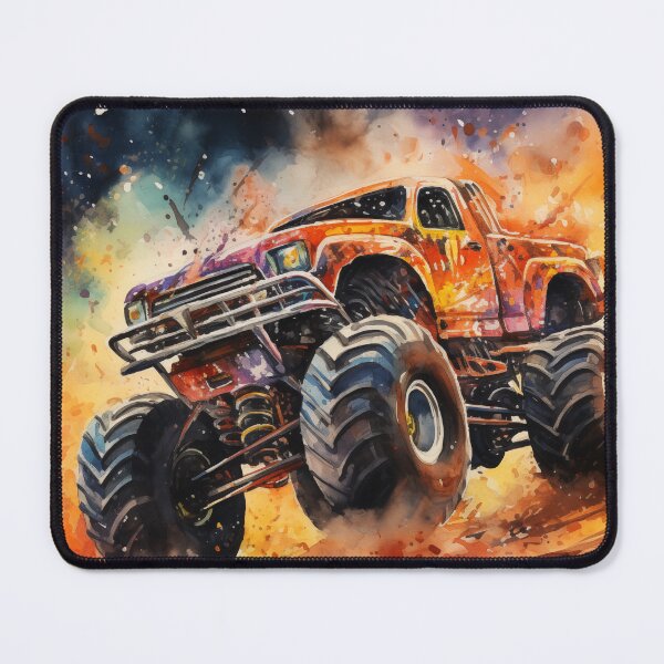 Item preview, Orange Monster Truck Watercolor designed and sold by Samuelsboro.